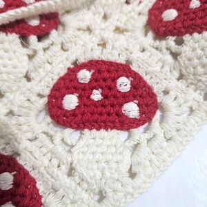 Crochet Mushroom Bandana Hair Scarf Aminita Muscaria Hippy Boho Cute